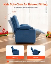 VEVOR Kids Reclining Chair, Toddler Recliner with Cup Holders and Pocket... - $176.99