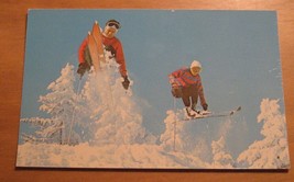 Skiing And Fast Jump Along The Trail Postcard - £7.86 GBP