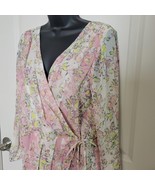 Sundance River Walk Light Pink Floral Silk Crepe Wrap Dress Size 6 Coquette - $47.37 CAD