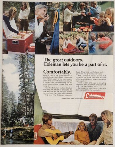 1972 Print Ad Coleman Coolers,Camp Stoves,Jugs Family Camping Outdoors - $17.65