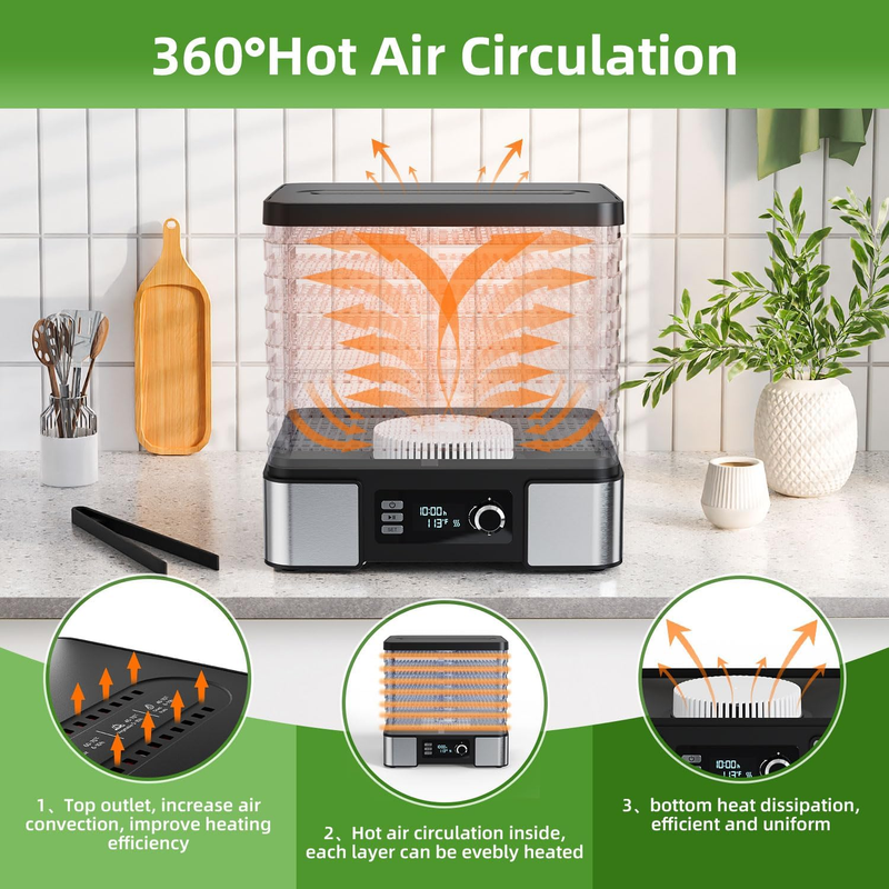 Food Dehydrator Machine Dryer for Jerky: Stainless Steel Dehydrater for Fruit He Item image 3