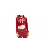 FILA Antonella Crop Velour Hoodie Tibetan Red / Cherry Tomato ( S ) - $1,251.14 MXN