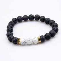 Natural Lava stone beads Healing Balance Chakra charm bracelet 8mm tiger eye bea - £13.92 GBP