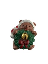 Easter Unlimited Teddy Bear Brooch Pin Christmas Wreath Bell Santa Hat Plastic - £7.77 GBP