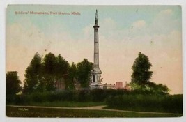 Soldier&#39;s Monument Port Huron,MI Postcard Posted 1915? Date Not Legible - £12.01 GBP