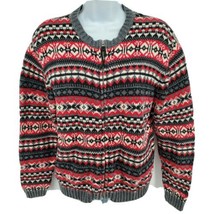 Skyr Sweater Womens Size M Full Zip Fair Isle Nordic Long Sleeve - £27.82 GBP
