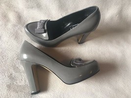 SIMONA BARBIERI TwinSet gray patent leather  Heel Shoes sz 38 new - £101.60 GBP