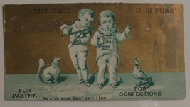 Victorian Trade Card For Pastry For Confections Kids playing Flutes Ad VTC 2 - £10.05 GBP