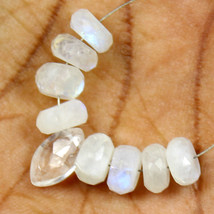 Rainbow Moonstone Crystal Quartz Faceted Marquise Rondelle  Beads Loose ... - £2.83 GBP