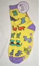no-slip DIGGITY-DOG SOCKS - multicolor playful dogs on yellow background... - $5.00
