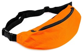 ORANGE canvas FANNY PACK 2 zippered compartments hide money belt running... - $18.33