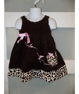 Blueberi Boulevard Brown W/Leopard Print Dress Size 2T Girl&#39;s - $19.75 CAD
