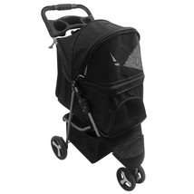 Dog Stroller Pet Travel Carriage 3 Wheeler W/Foldable Carrier Cart W/Cup... - £71.13 GBP