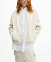 Mango Womens Knitted Pockets Bomber Jacket - Ecru, Size XS - £46.93 GBP