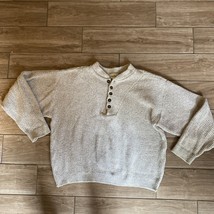 Vintage Eddie Bauer Men’s Medium Chunky Knit Sweater USA Oatmeal 90&#39;s Y2K - $109.99