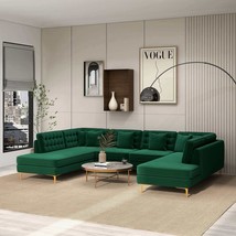 Brooke Velvet U-Shape Corner Sofa: Luxury Seating - $2,393.99