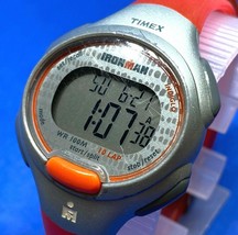Timex Ironman Indiglo Lady Pink Silver Digital Alarm Chrono Watch Hours~New Batt - £7.57 GBP