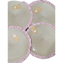 Set of 4 Dolly Parton Country Pink Ruffle Round Placemats Viral Disconti... - $18.99