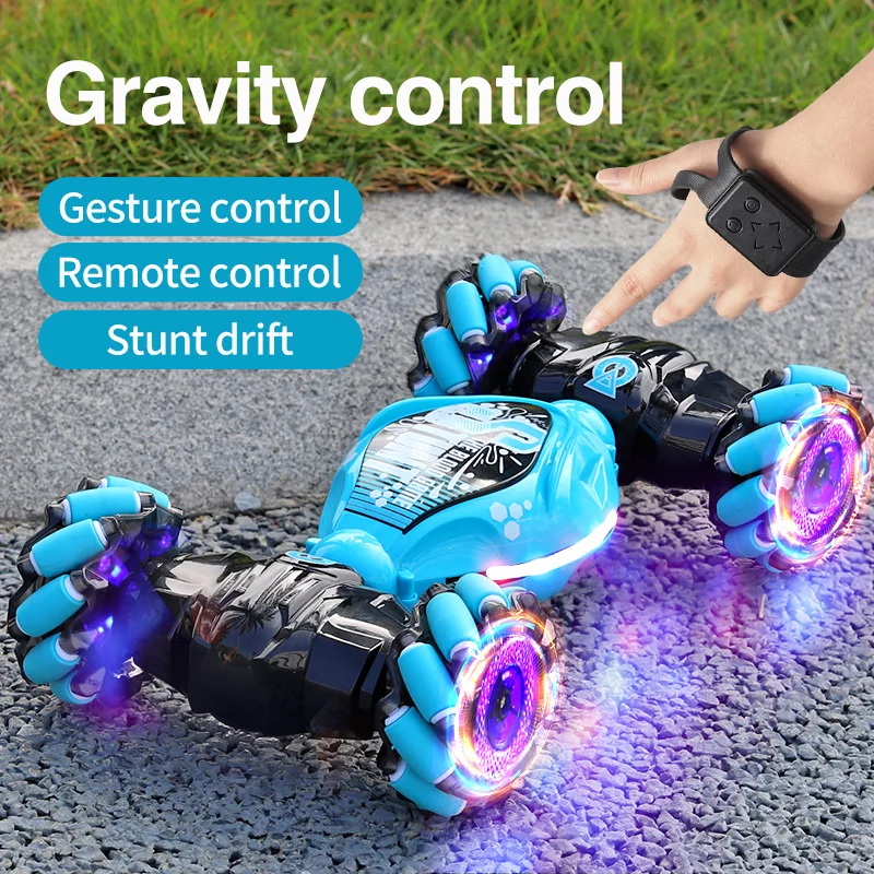 Play 4WD 1:12 Stunt RC Car With LED Light Gesture Induction Deformation Twist Cl - £62.20 GBP