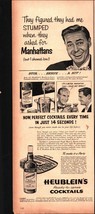 1954 Vintage Heublein&#39;s Ready-to-Serve Cocktails Manhattan Alcohol Print Ad a8 - £20.74 GBP
