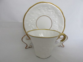 Vintage Royal Stafford Bone China Demitasse Cup &amp; Saucer &quot;Old English Oak&quot; 1930s - £12.01 GBP