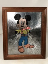 Vintage Disney Cowboy Mickey Mouse Foil Art Print Picture 8&quot; x 10&quot; - £19.56 GBP