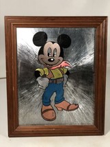 Vintage Disney Cowboy Mickey Mouse Foil Art Print Picture 8&quot; x 10&quot; - £18.49 GBP