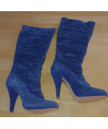 KELSIE DAGGER/VERO CUOIO LADIES KNEE-HIGH BLUE SUEDE RUCHED 4.75&quot; HEEL B... - $20.57