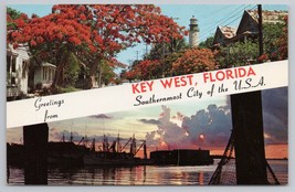 Vintage Postcard Key West Florida Southernmost City of the USA Royal Poinciana - £11.33 GBP