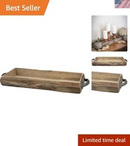 Sturdy Rustic Wood Serving Tray with Metal Handles - Perfect for Enterta... - $51.50
