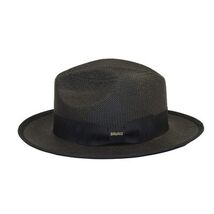 Men's Bruno Capelo Genuine Straw Hat Snap Brim Fedora PANAMA PM592 Black image 3