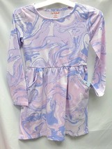 Girls S (6/6X) Cat & Jack Printed Purple Marble Dress Long Sleeve W/ Pockets  image 2