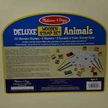 Melissa & Doug Deluxe Wooded Animal Stamp Set Wood Case MISSING 1 Stamp 29 Total - $12.19