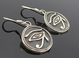 925 Sterling Silver - Vintage Oxidized Eye Of Horus Dangle Earrings - EG2957 - £23.13 GBP