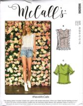 McCall&#39;s M8096  Misses 6 to 14 Loose Fitting Tops Uncut Sewing Pattern - $14.86