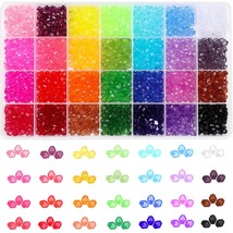 1960Pcs Crystal Beads For Jewelry Making, Small Crystal Acrylic Beads Faceted Je - £15.95 GBP