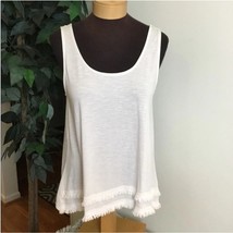WallFlower Women&#39;s Fringe Swing Tank, Snow White, M - $15.99