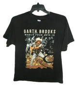 Garth Brooks Men&#39;s Large Concert T Shirt World Tour 2014-15 Black Double... - £11.79 GBP