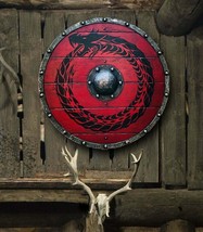 Medieval Authentic Viking Ouroboros Battleworn Shield Knight Battlefield Decor - £111.72 GBP