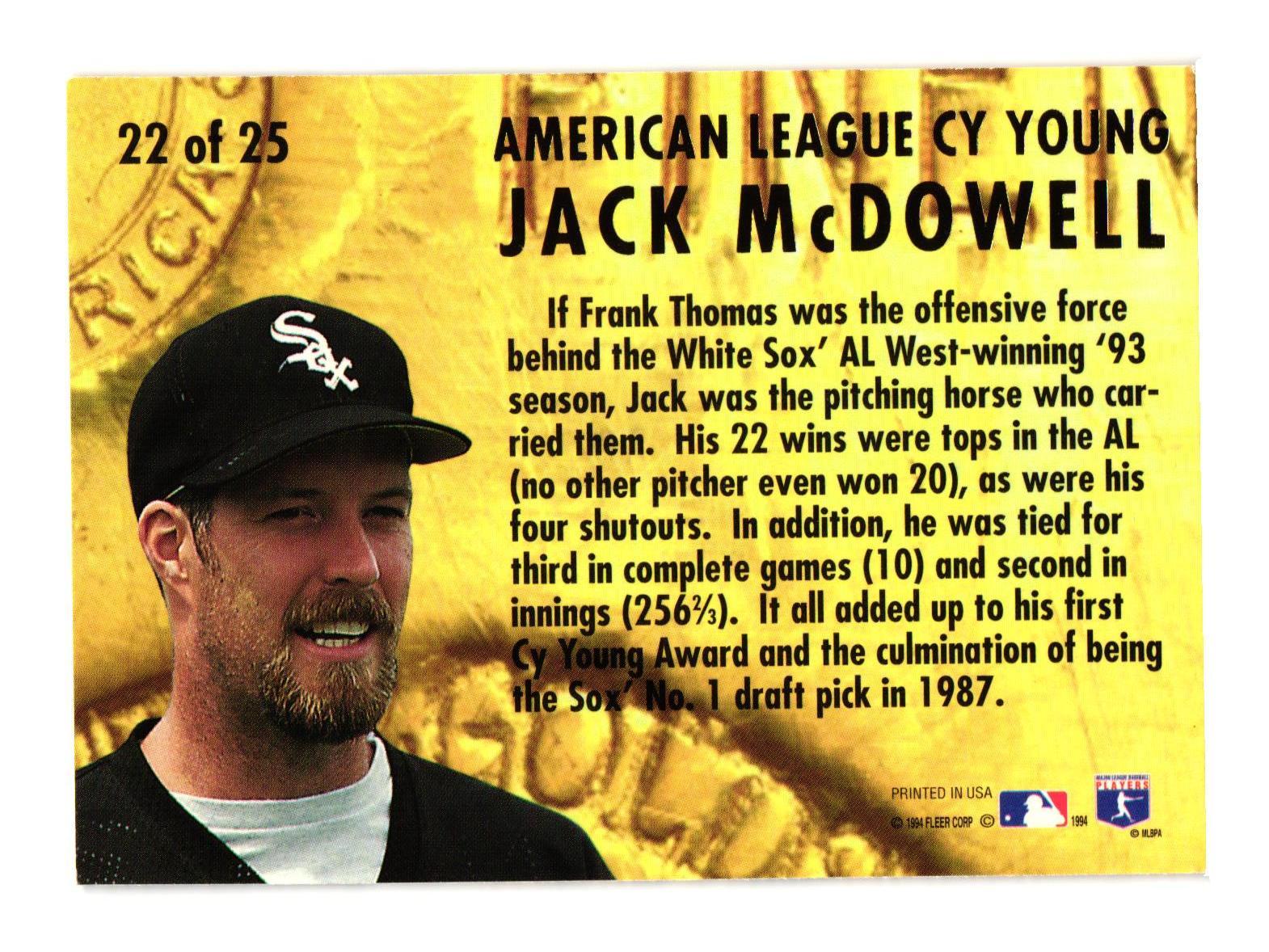 Primary image for 1994 Ultra #22 Jack McDowell Chicago White Sox