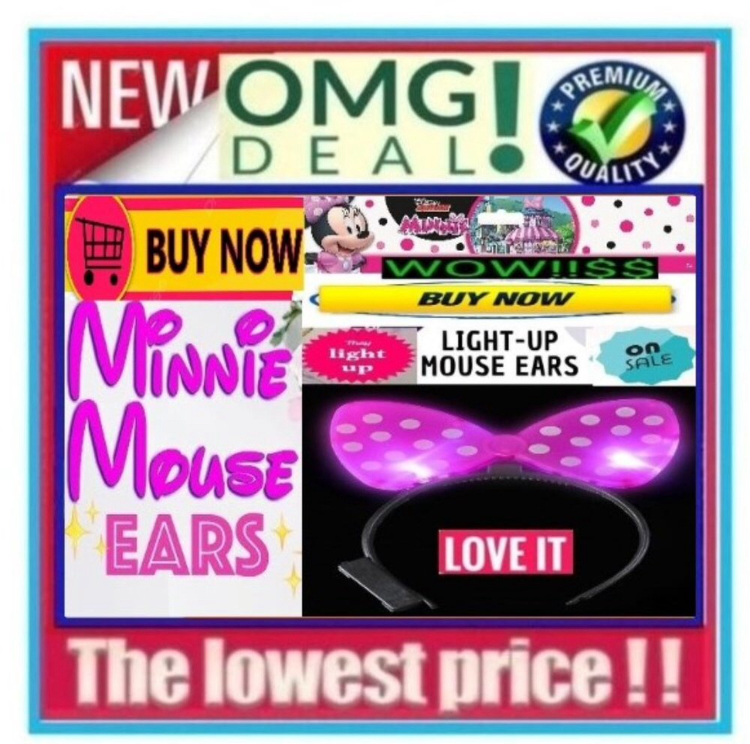 ✅??DISNEY Authentic Light Up MINNIE MOUSE Light Up HEADBAND???BUY NOW??️ - £30.68 GBP