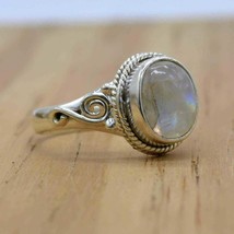 Moonstone Sterling Silver Women Ring Handmade Jewelry Minimalist Ring Gi... - $698.93 MXN