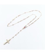 18k Layered Real Gold Filled Religious necklace rosary Tri Colors - £10.33 GBP