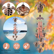 33&#39;&#39; Sea Turtle Wind Chimes Garden Outdoor 4 Tubes Bells Yard Home Hanging Decor - £27.16 GBP