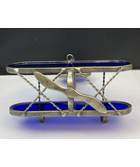 Stained Glass Airplane 6” Bi-plane Blue &amp; White Signed Levy 1986 Suncatcher - £66.68 GBP