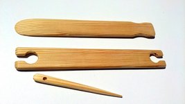 3 Piece 22 inch X 1.5 width weaving stick shuttle and Pick up stick - £27.13 GBP