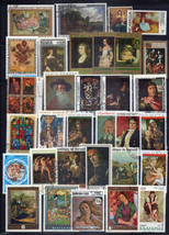 Art Stamp Collection MNH/Used Paintings Landscapes Flowers Women ZAYIX 0... - £7.09 GBP
