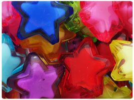 BeadTin Mixed Transparent 34mm Star Plastic Beads - White Core Bead (8pcs) - $2.89