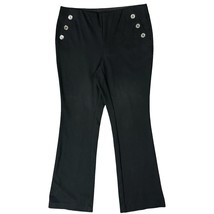 Alfani Black Stretch Button Detail Bootcut Slacks Trousers size M Profes... - $456.01 MXN