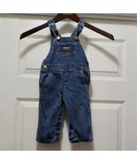 Vintage 80s Oshkosh B&#39;Gosh Baby 6-9m Blue Jean Vestbak Overalls USA - $58.63 CAD